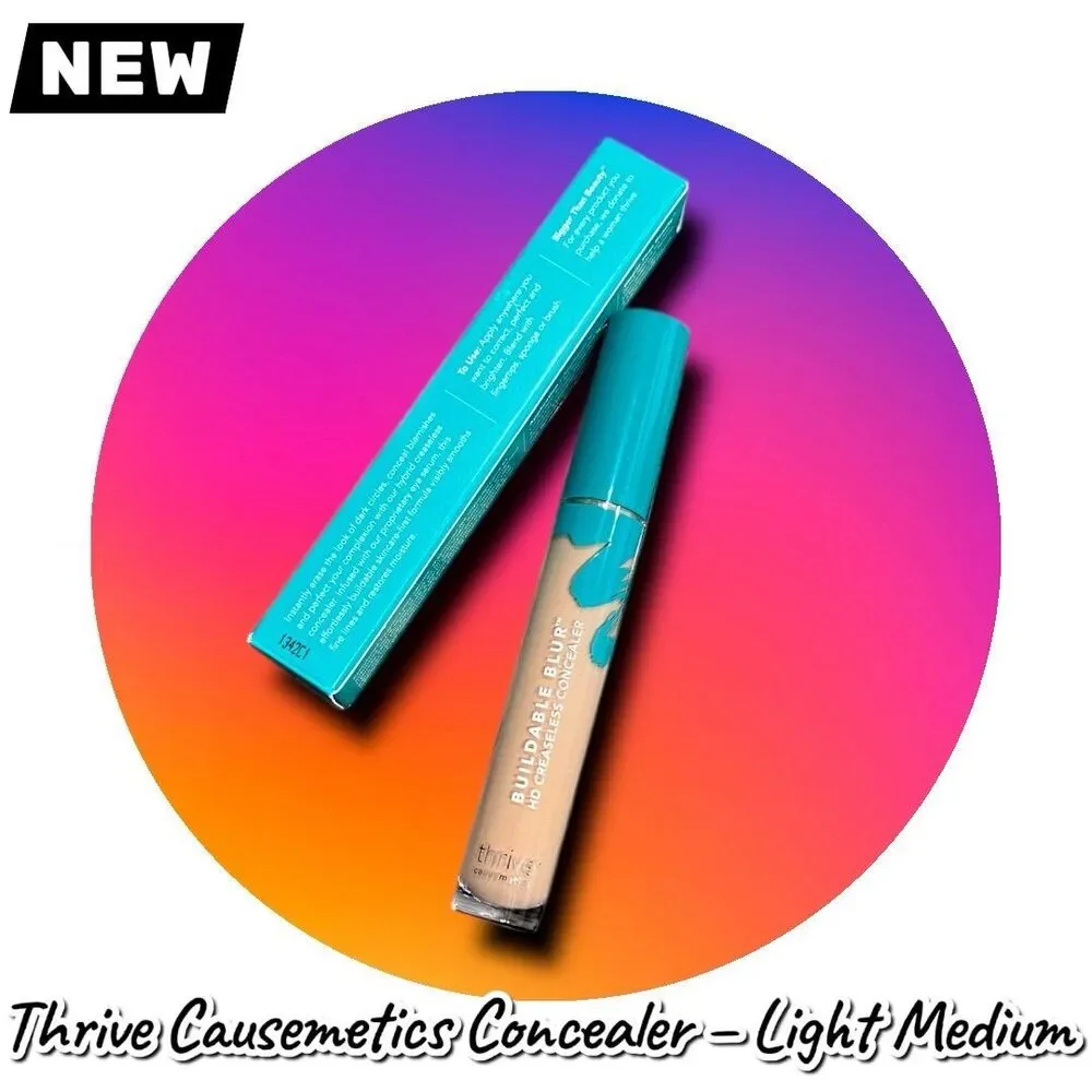 New NWT Thriv Buildable Creaseless Concealer – Light Medium